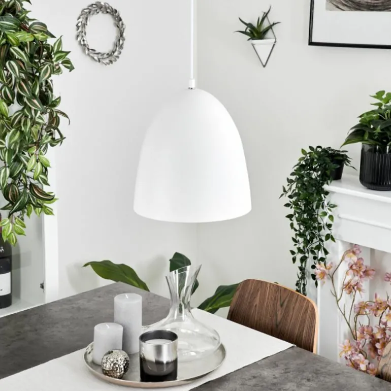 Suspension Bakou Blanc, 1 lumière