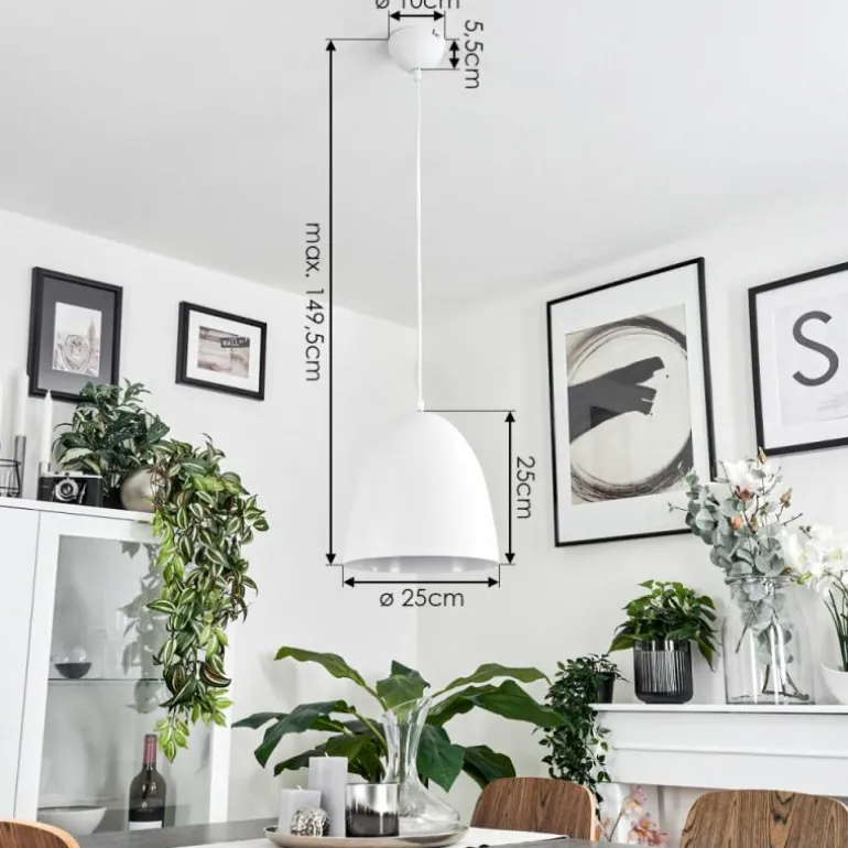 Suspension Bakou Blanc, 1 lumière