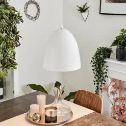 Suspension Bakou Blanc, 1 lumière