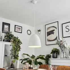 Suspension Bakou Blanc, 1 lumière