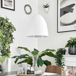 Suspension Bakou Blanc, 1 lumière