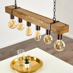 Suspension Balakovo Bois foncé, Rouille, 6 lumières