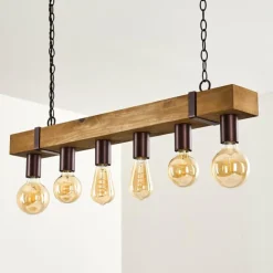 Suspension Balakovo Bois foncé, Rouille, 6 lumières