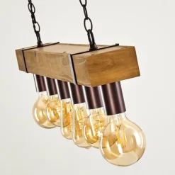 Suspension Balakovo Bois foncé, Rouille, 6 lumières