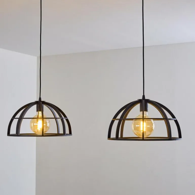 Suspension Ballarat Noir, 2 lumières