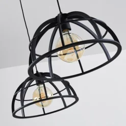 Suspension Ballarat Noir, 2 lumières