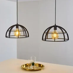 Suspension Ballarat Noir, 2 lumières