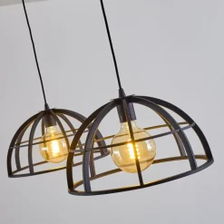 Suspension Ballarat Noir, 2 lumières