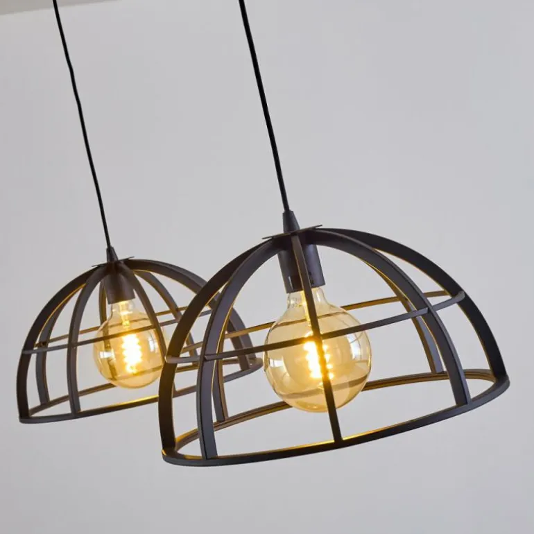 Suspension Ballarat Noir, 2 lumières