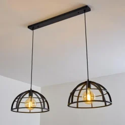 Suspension Ballarat Noir, 2 lumières