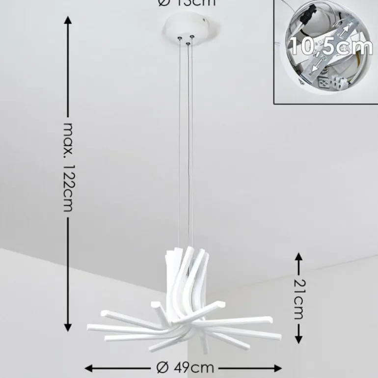 Suspension Bangor LED Blanc, 1 lumière