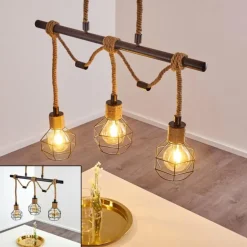 Suspension Bangui Brun, Noir, 3 lumières