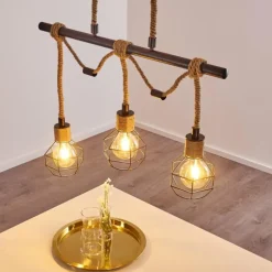 Suspension Bangui Brun, Noir, 3 lumières