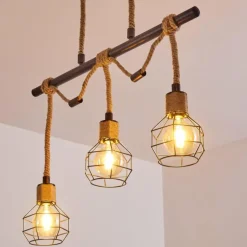 Suspension Bangui Brun, Noir, 3 lumières