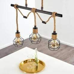 Suspension Bangui Brun, Noir, 3 lumières