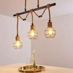 Suspension Bangui Brun, Noir, 3 lumières