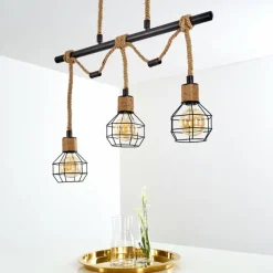 Suspension Bangui Brun, Noir, 3 lumières