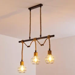 Suspension Bangui Brun, Noir, 3 lumières