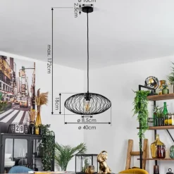 Suspension Banleou Noir, 1 lumière