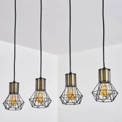 Suspension Bardhaman Noir, 4 lumières