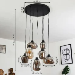 Suspension Barnegat Noir, 7 lumières