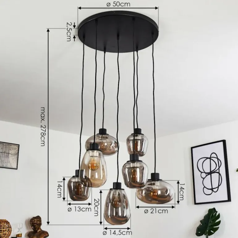 Suspension Barnegat Noir, 7 lumières