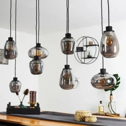 Suspension Barnegat Noir, 8 lumières