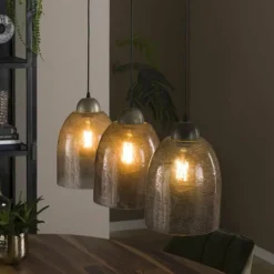 Suspension Barrancas Argent Oxydé, 3 lumières