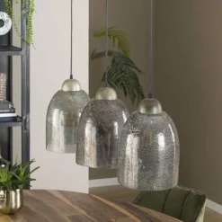 Suspension Barrancas Argent Oxydé, 3 lumières