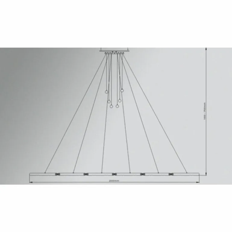 Suspension Basis-Leuchten GENUA LED Aluminium, 6 lumières