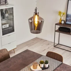 Suspension Batouna Argenté, 1 lumière