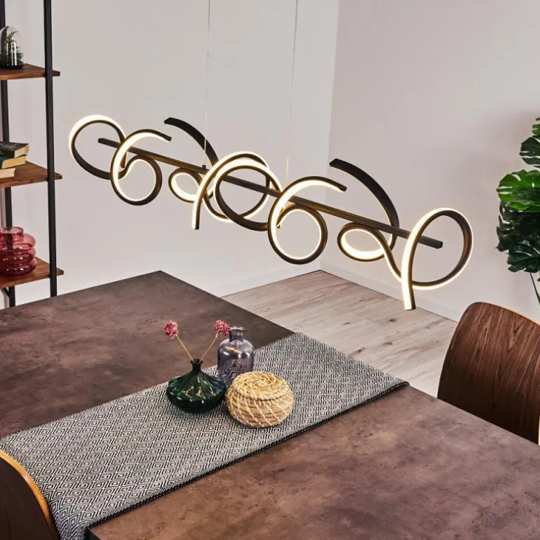 Suspension Bazuin LED Noir, 4 lumières