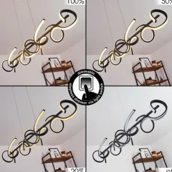 Suspension Bazuin LED Noir, 4 lumières