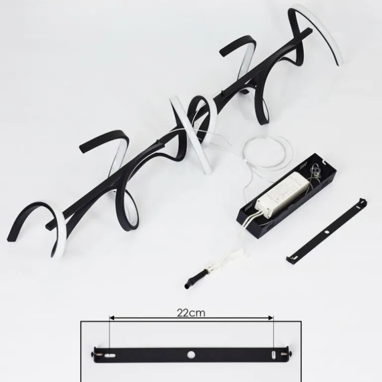 Suspension Bazuin LED Noir, 4 lumières