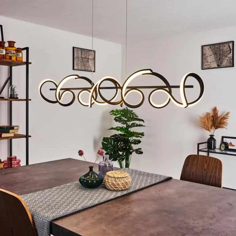 Suspension Bazuin LED Noir, 4 lumières