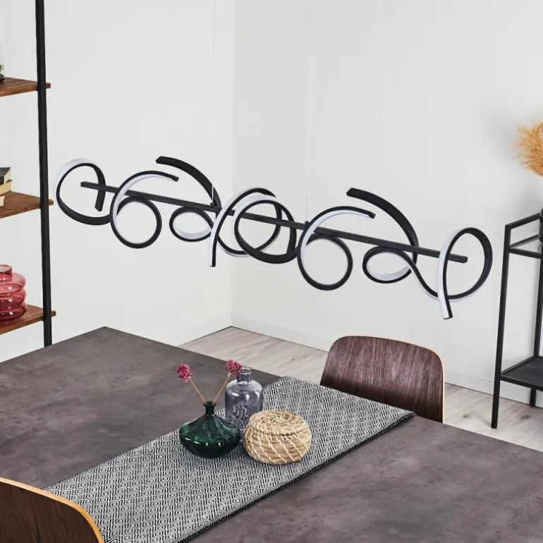 Suspension Bazuin LED Noir, 4 lumières