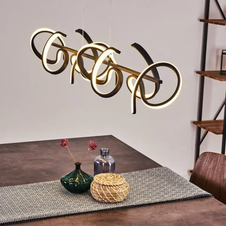 Suspension Bazuin LED Noir, 4 lumières