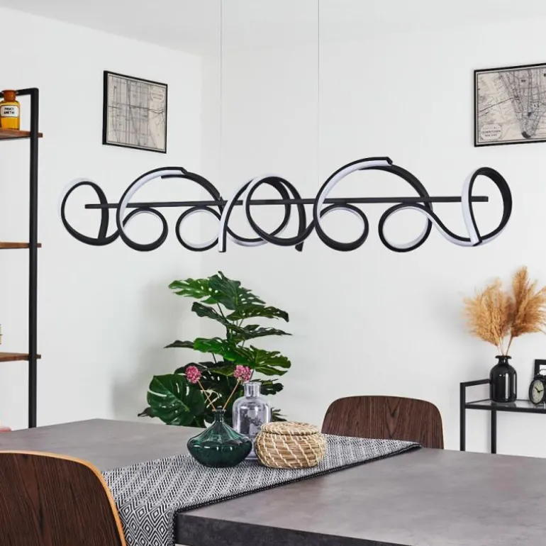 Suspension Bazuin LED Noir, 4 lumières