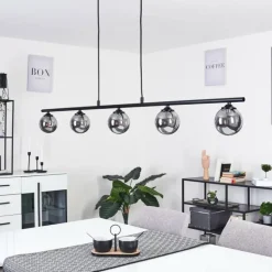 Suspension Belleoram LED Noir, 5 lumières