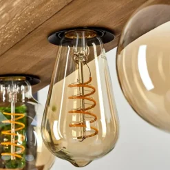 Suspension Berat Brun, Noir, 4 lumières