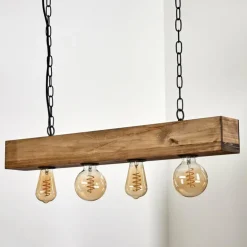 Suspension Berat Brun, Noir, 4 lumières