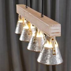 Suspension Berkeley Blanc, 4 lumières