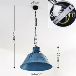 Suspension Berkeley Bleu, Noir, 1 lumière