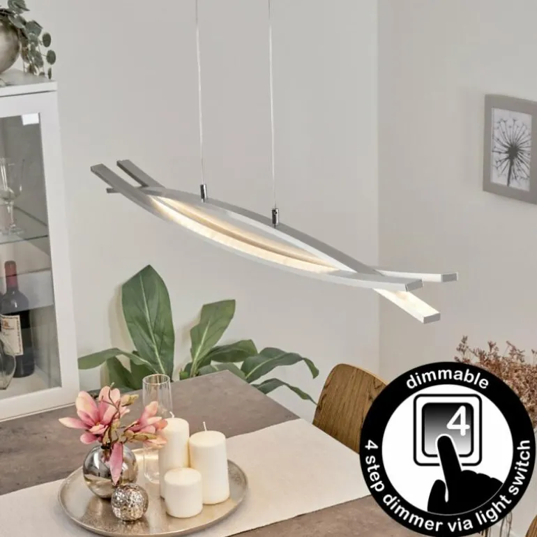 Suspension Bernese LED Nickel mat, 3 lumières