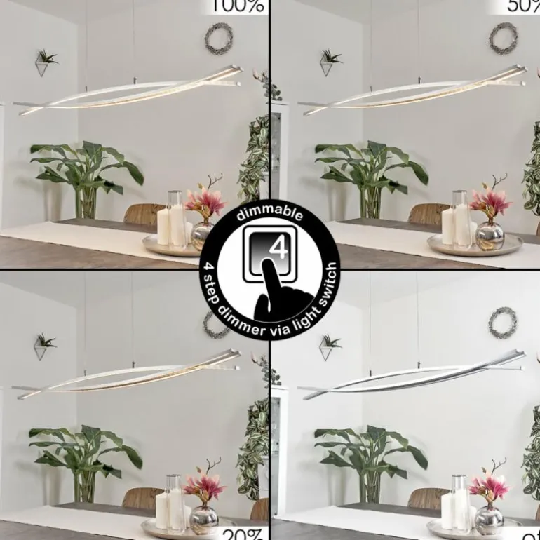 Suspension Bernese LED Nickel mat, 3 lumières