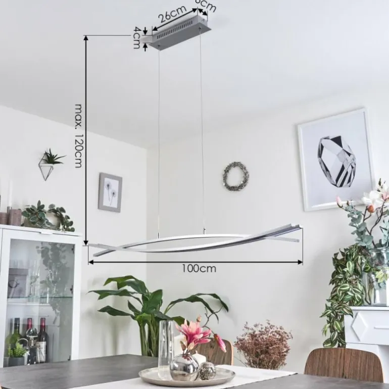 Suspension Bernese LED Nickel mat, 3 lumières