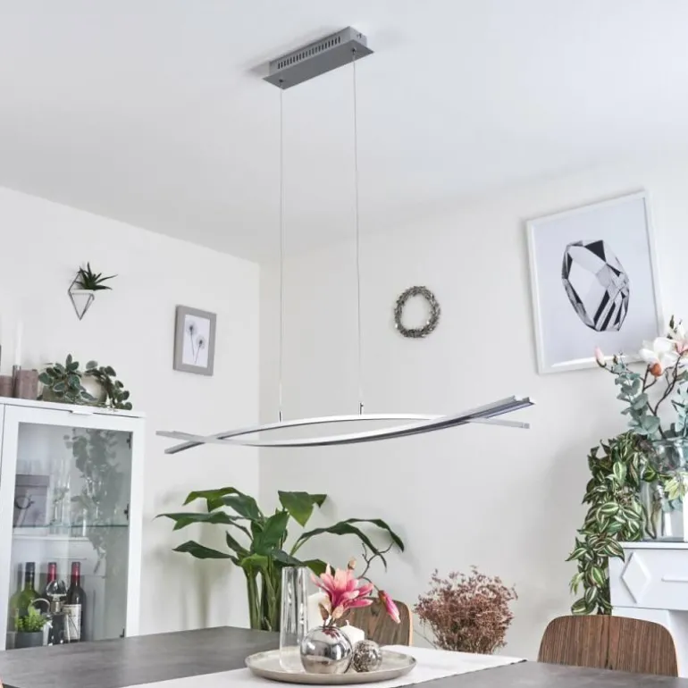 Suspension Bernese LED Nickel mat, 3 lumières