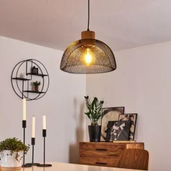 Suspension Besancon Brun, Noir, 1 lumière