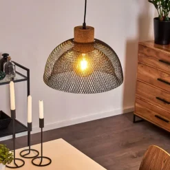 Suspension Besancon Brun, Noir, 1 lumière