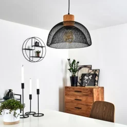 Suspension Besancon Brun, Noir, 1 lumière